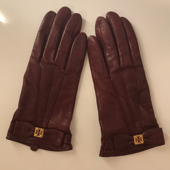 Beautiful TORY BURCH burgundy gloves - Picture 5 of 5